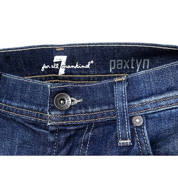 7 Seven For All Mankind Paxtyn Jeans Slim Straight Blue Distressed Ripped Men 31 - Picture 6 of 11